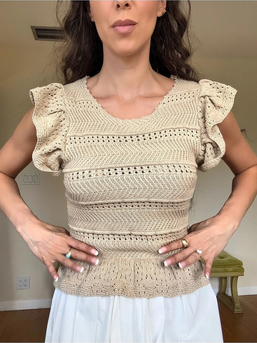 Cream Knit Maxi Dress